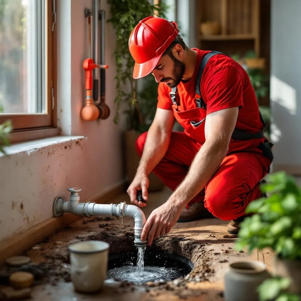 a professional plumber near me in pretoria east fixing some broken pipes at a clients house