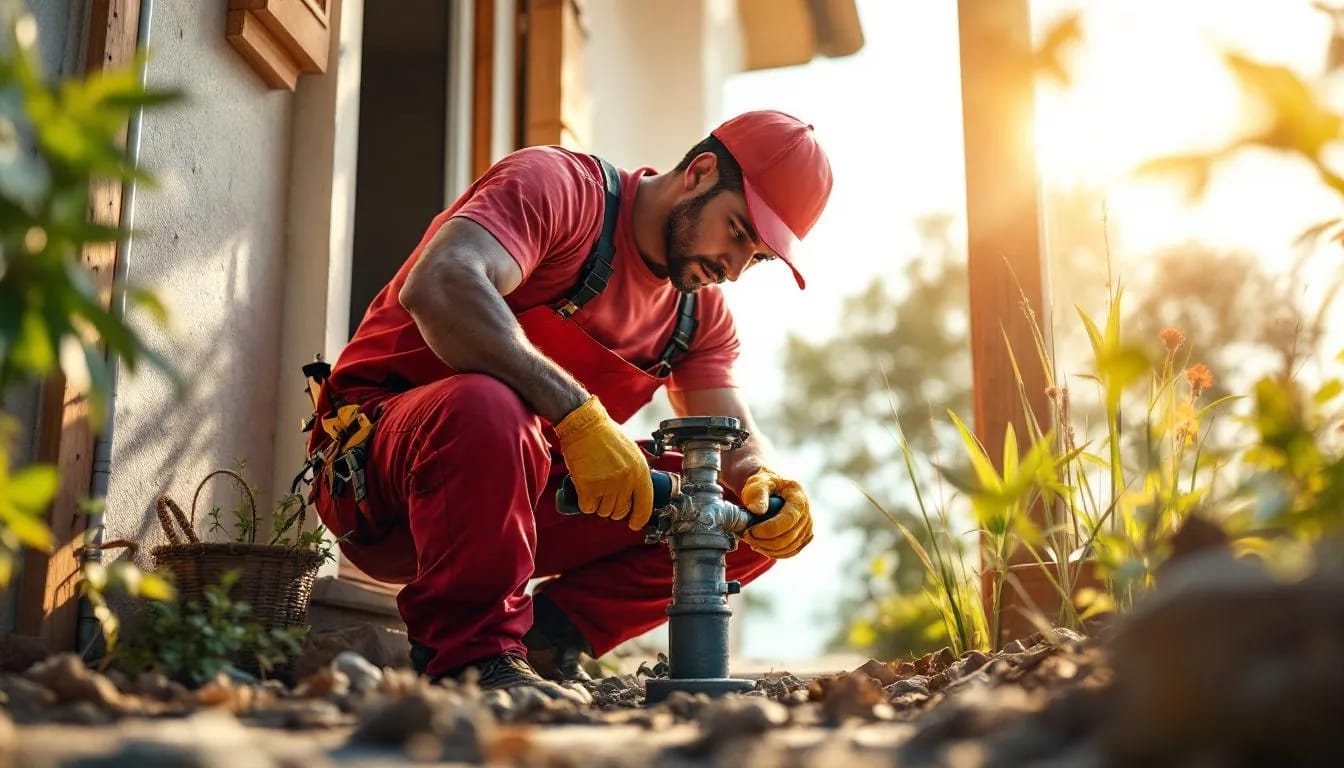 911 Drain and Plumbing plumber performing underground sewer line repair at a residential property in Pretoria East.