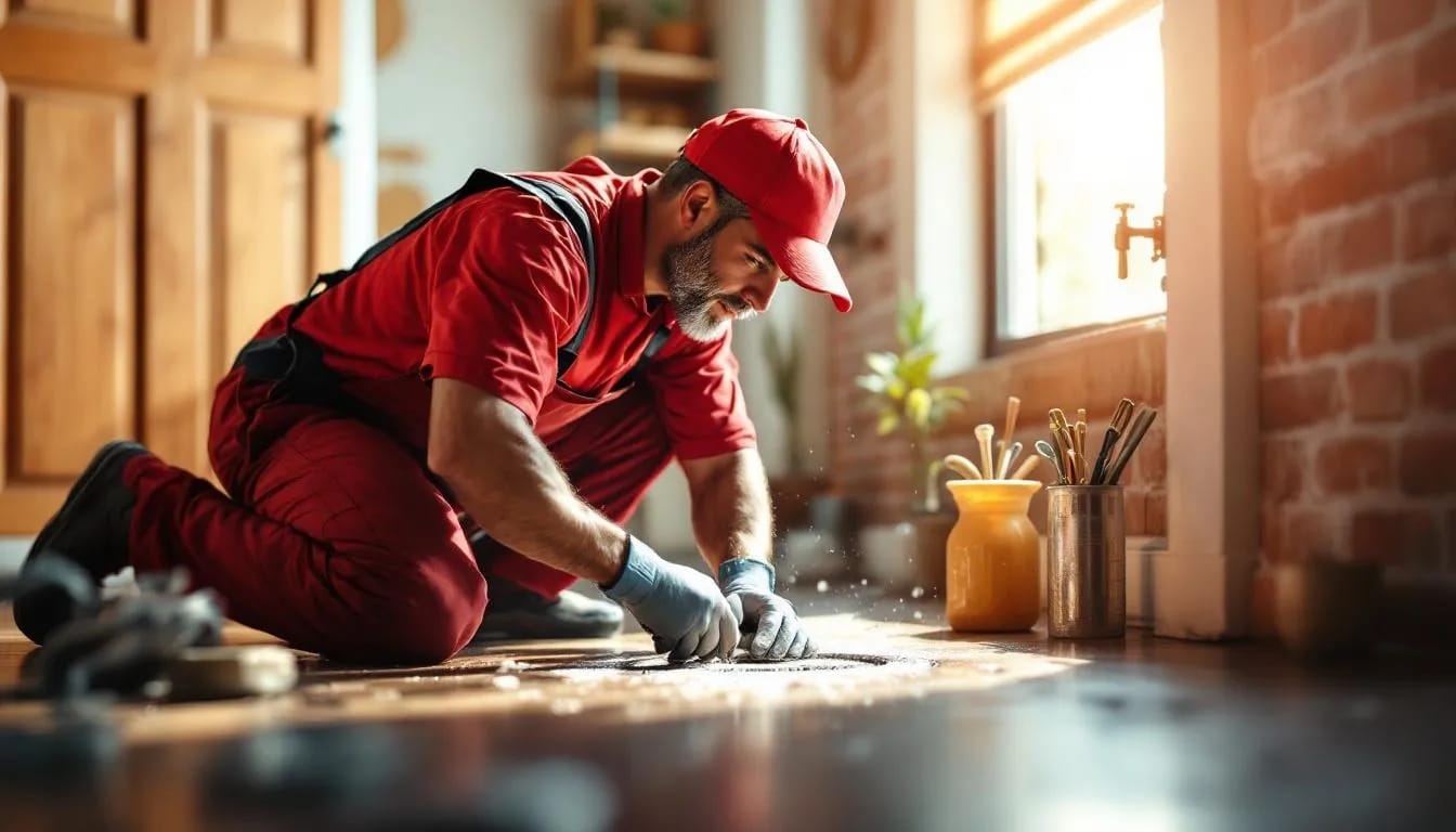911 Drain and Plumbing technician unblocking a Pretoria East kitchen sink drain with a advanced drain cleaning tool trusted blocked drain plumber pretoria east.